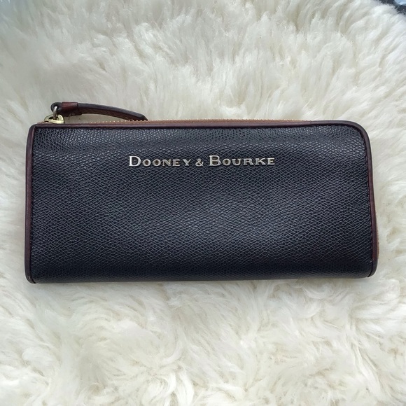 Dooney & Bourke Handbags - Dooney & Bourke All Weather Leather Long Zip Around Multi-compartment Clutch Bag